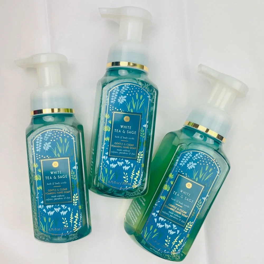 3-Pack~BATH AND BODY WORKS ~WHITE TEA & SAGE~FOAMING HAND SOAP